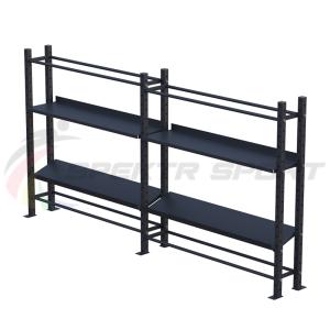 Купить Модульный стеллаж для гантелей, гирь и медболов 3780х430х1950 (2 секции) в Белом 