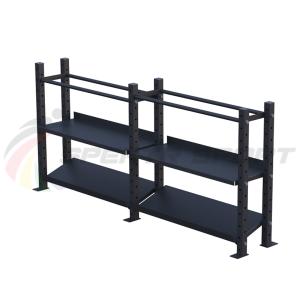 Купить Модульный стеллаж для гантелей, гирь и медболов 3780х430х1200 (2 секции) в Белом 