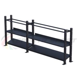 Купить Модульный стеллаж для гантелей, гирь и медболов 3180х430х1200 (2 секции) в Белом 
